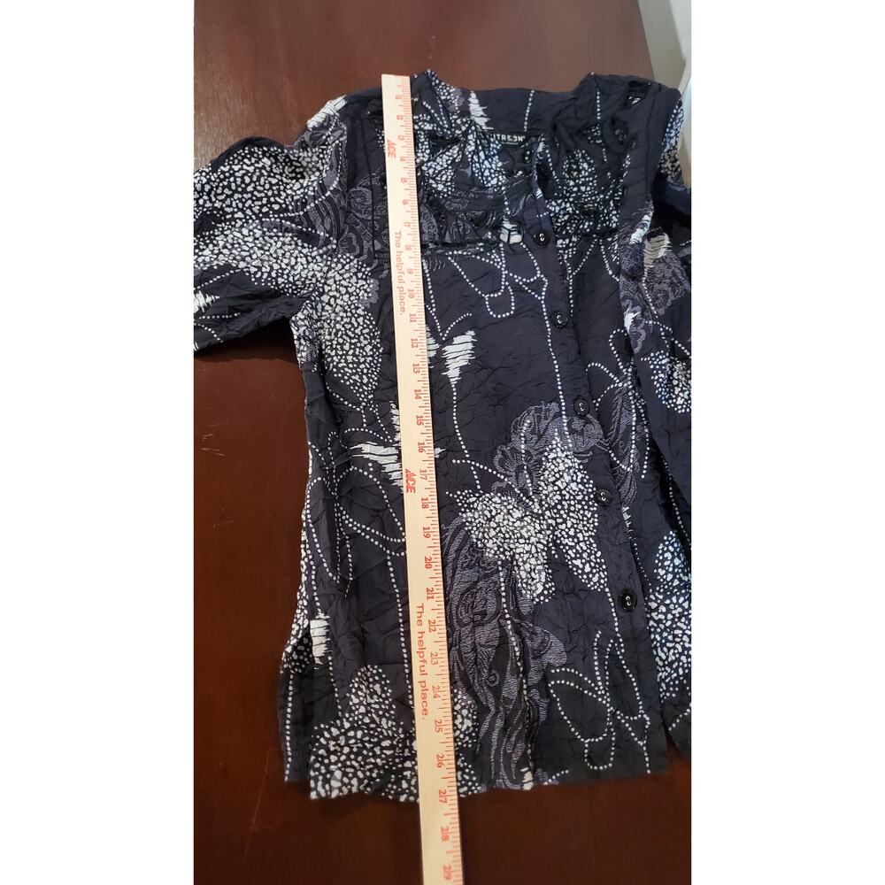 Citron Santa Monica Womens Bamboo Butterfly Crinkle Cutout Blouse Top Size 0X - Picture 10 of 10